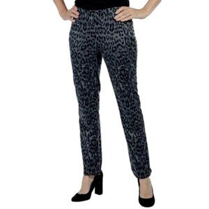 New Kim & Co Grey Leopard Stretch Skinny Pants (bin 1V)